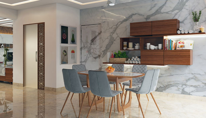 Marble-Decorating-Dining-Room-Walls