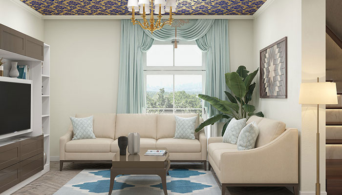 False Ceiling Wallpaper Designs that Add Character to a Room