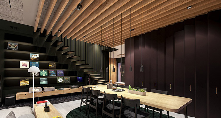 WPC ceiling design for the lobby