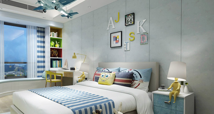 The best color combinations for bedroom wall panels and ceilings